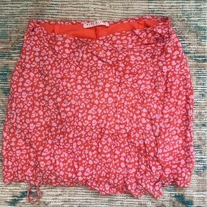 Red and Pink Leopard Print Skirt